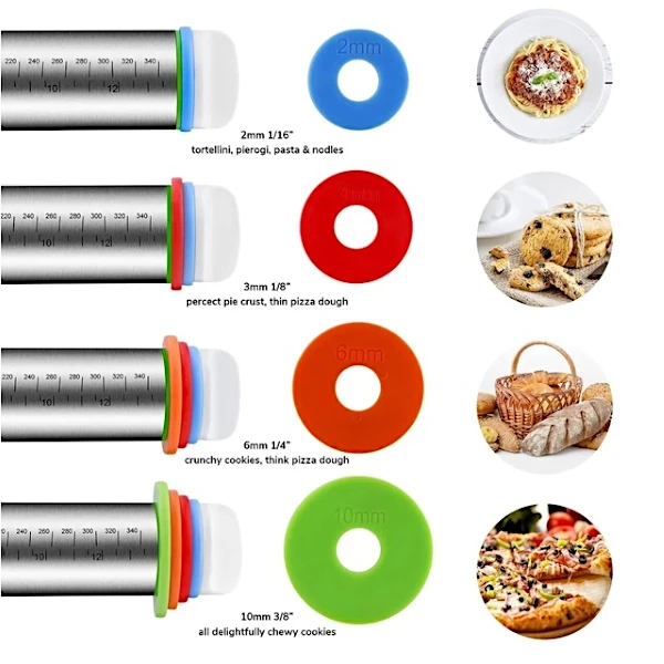 Vinoil Rolling Pin and Silicone Baking Pastry Mat Set