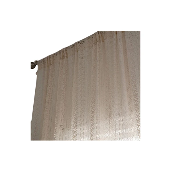 USTIDE Beige Retro Curtain Countryside Rustic Woven Curtain