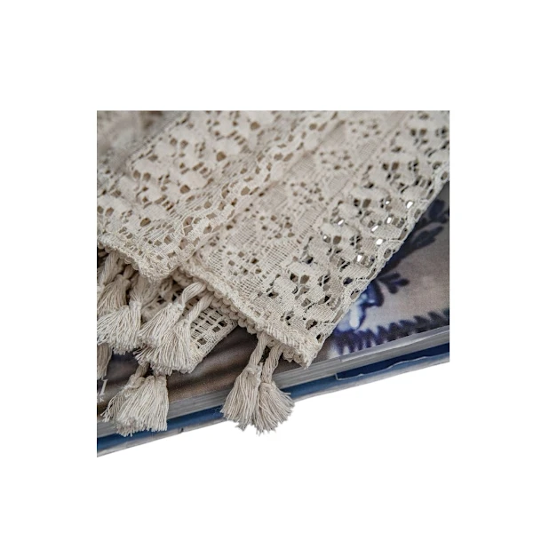 USTIDE Beige Retro Curtain Countryside Rustic Woven Curtain