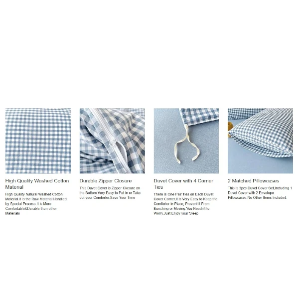 Ruccit Blue Gingham Duvet Cover 