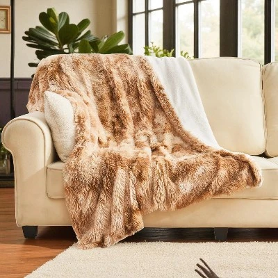 EMME Faux Fur Throw Blanket For Sofa 