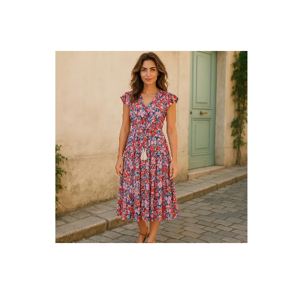 Grace Karin Women's Summer Floral Tiered Midi Dress