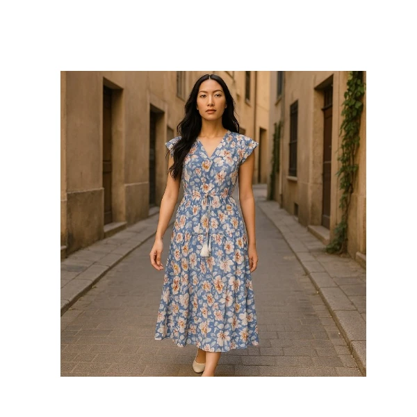 Grace Karin Women's Summer Floral Tiered Midi Dress