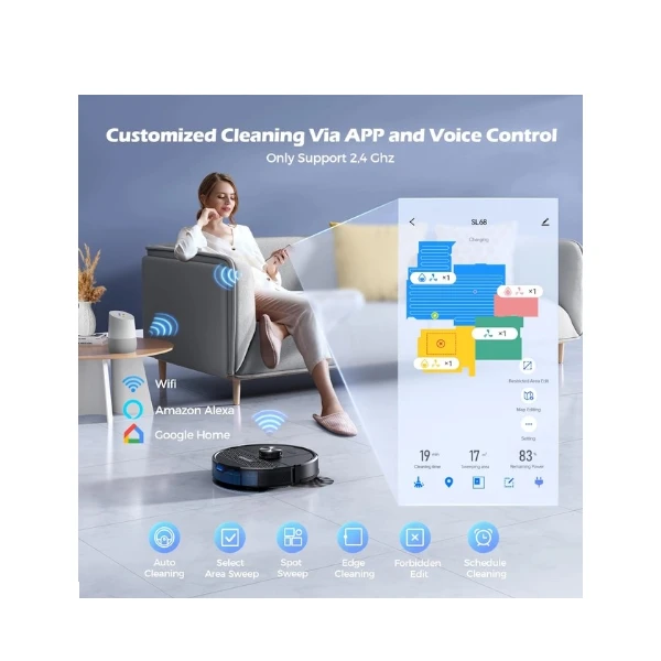 Lubluelu Robot Vacuum Cleaner with Mop 4500Pa