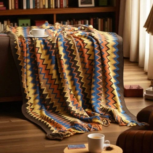 VANJOROY Bohemian Sofa Large Throw Blanket with Tassels