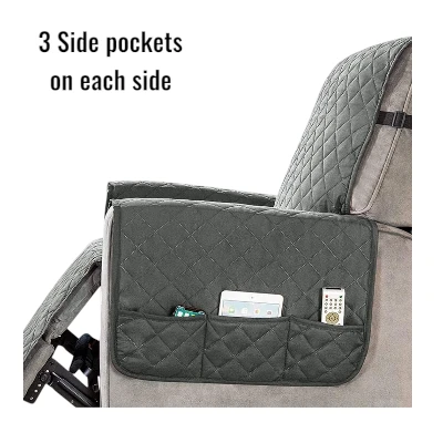 ‎YancLife Recliner Chair Cover Pad with 6 Side Pockets