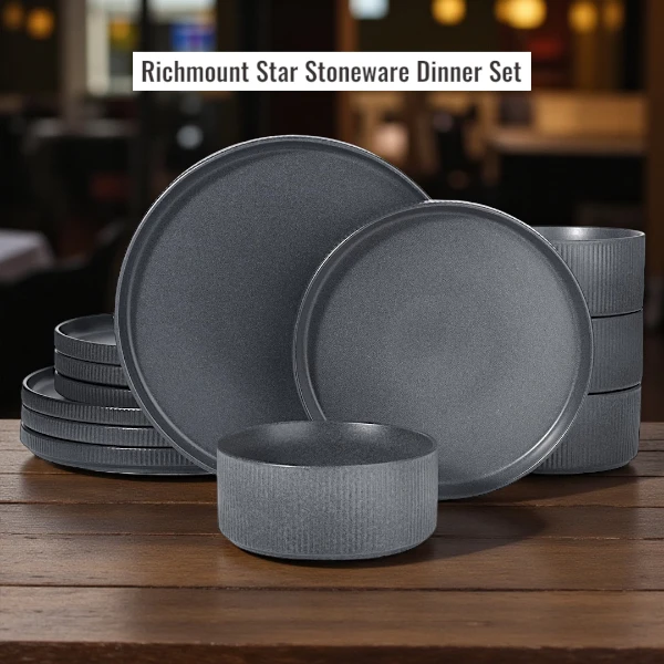 Richmount Star Plates and Bowls Stoneware Set