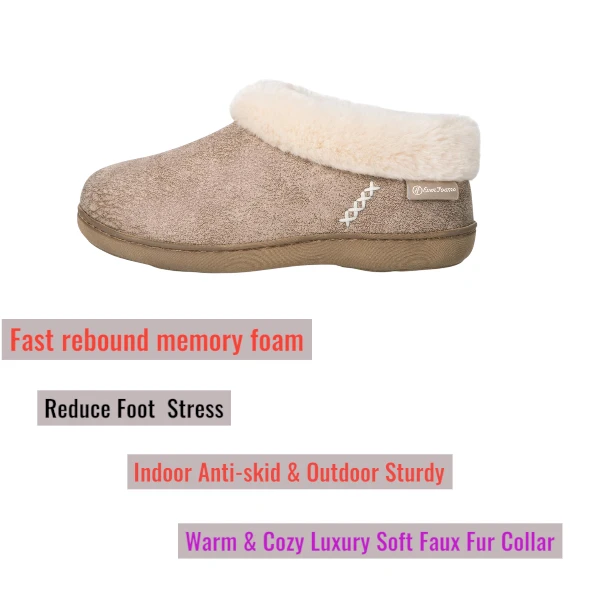 EverFoams Ladies' Micro Suede Memory Foam Slippers