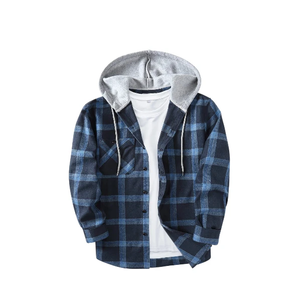 JACKETOWN Plaid Casual Sweatshirt Hoodie Long Sleeve