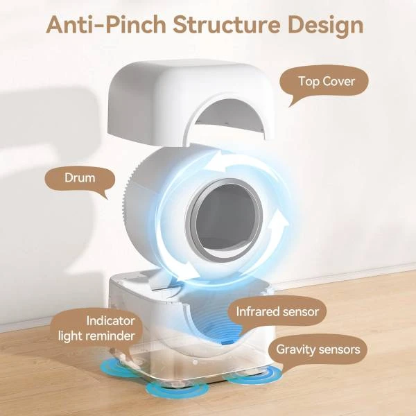 Self Cleaning Cat Litter Tray Automatic Enclosed Toilet – White XL