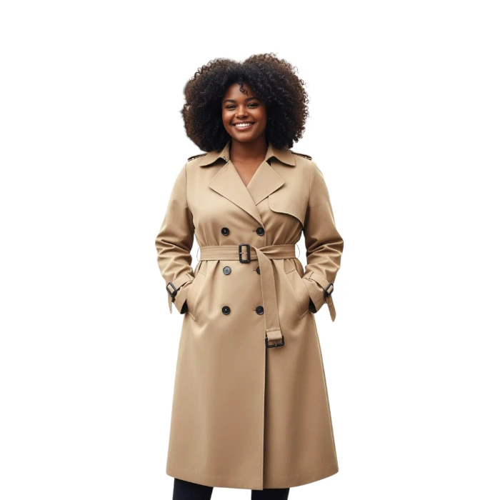 Saklifuo Women's Trench Coat Long Jacket with Belt 