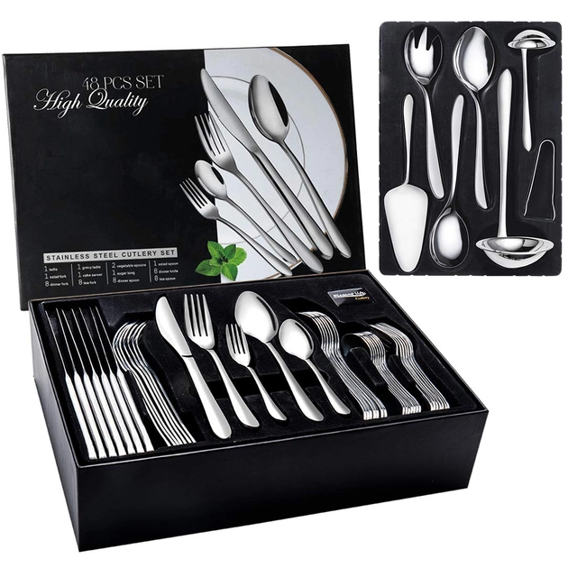 JIALONGDA 48-Piece Cutlery Set