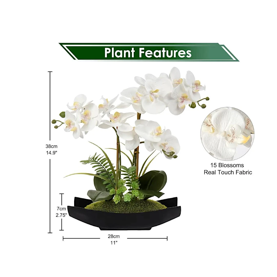 Artificial White Orchid Flower Arrangement