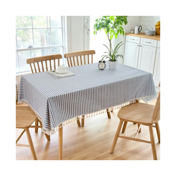 Plenmor Stripe Tassel Table Cloth 