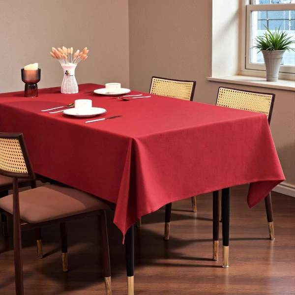 BALCONY & FALCON Red Wipe Clean Table Cloth