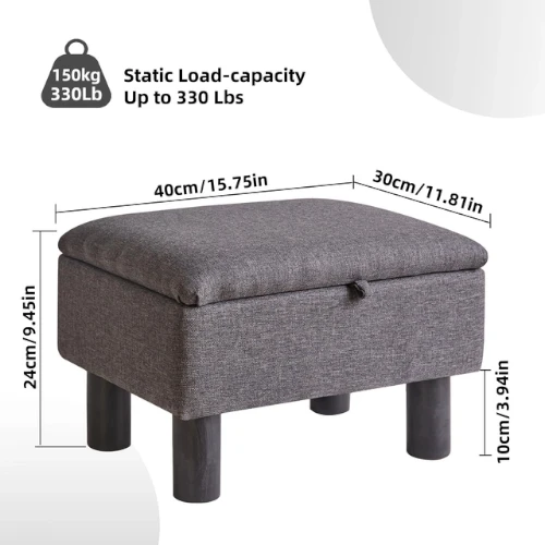 Aibiju Small Pouffe Footstool with Storage