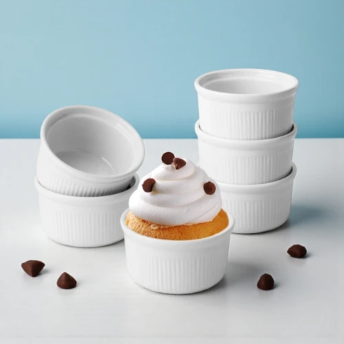 ComSaf White Porcelain Ramekins