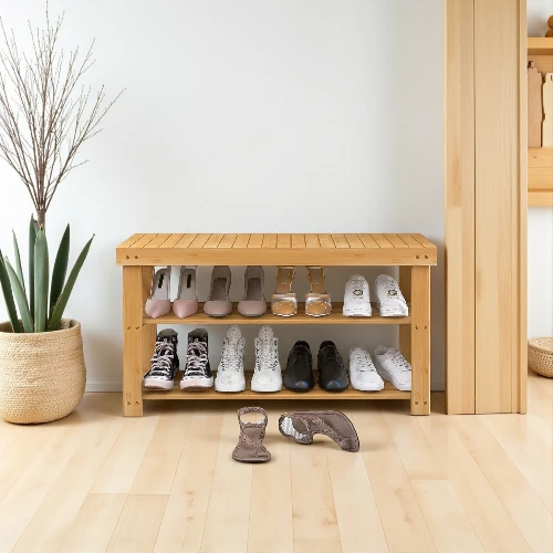 SMIBUY Bamboo Multifunctional Shelves Organizer 