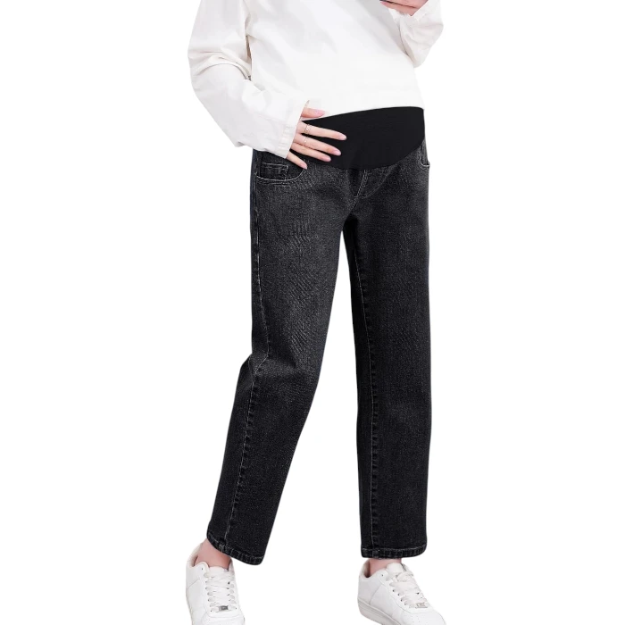 FEOYA Maternity Jeans Casual Loose Wide Leg Denim Pregnancy Pants 