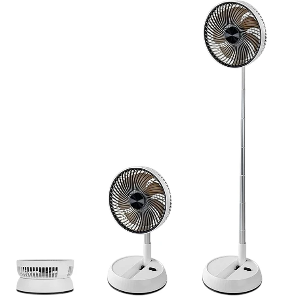 Foldable Rechargeable Oscillating Fan 8" Inche 7200mAh Battery Operated Small Fan Remote, Quiet Table Standing Pedestal Fans for Bedroom Office Camping Travel