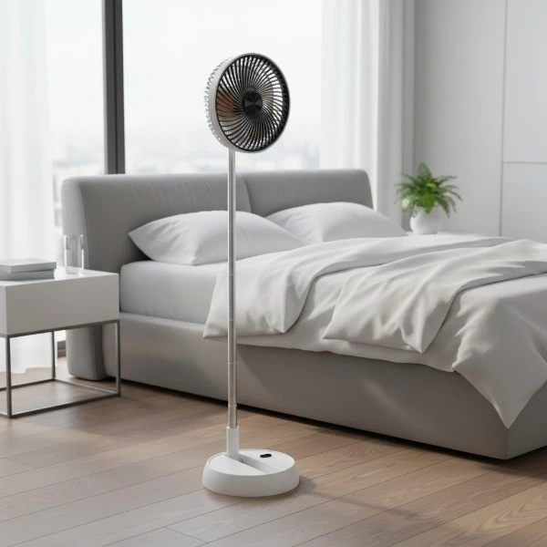 Foldable Rechargeable Oscillating Fan 8" Inche 7200mAh Battery Operated Small Fan Remote, Quiet Table Standing Pedestal Fans for Bedroom Office Camping Travel