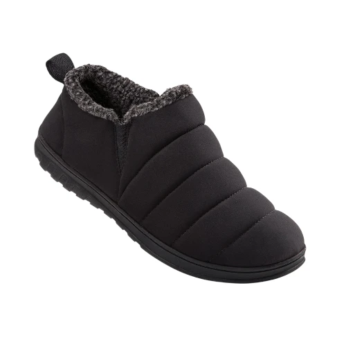 VeraCosy Men's Warm Quilted Memory Foam Ankle Mule Slippers 