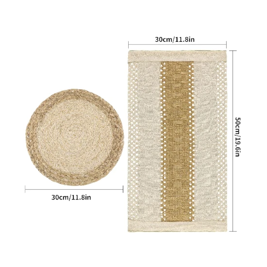 Zology Boho Table Mats Set of 6- Woven Placemats 