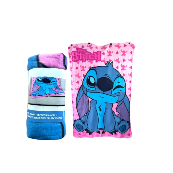 Official Disney Stitch Fleece Throw Blanket For Sofa 