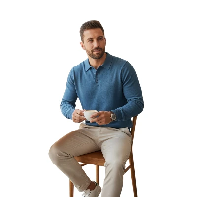 Coofandy Men's Long Sleeve Polo Sweater