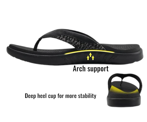 Oncai Men's Orthotic Flip Flops 