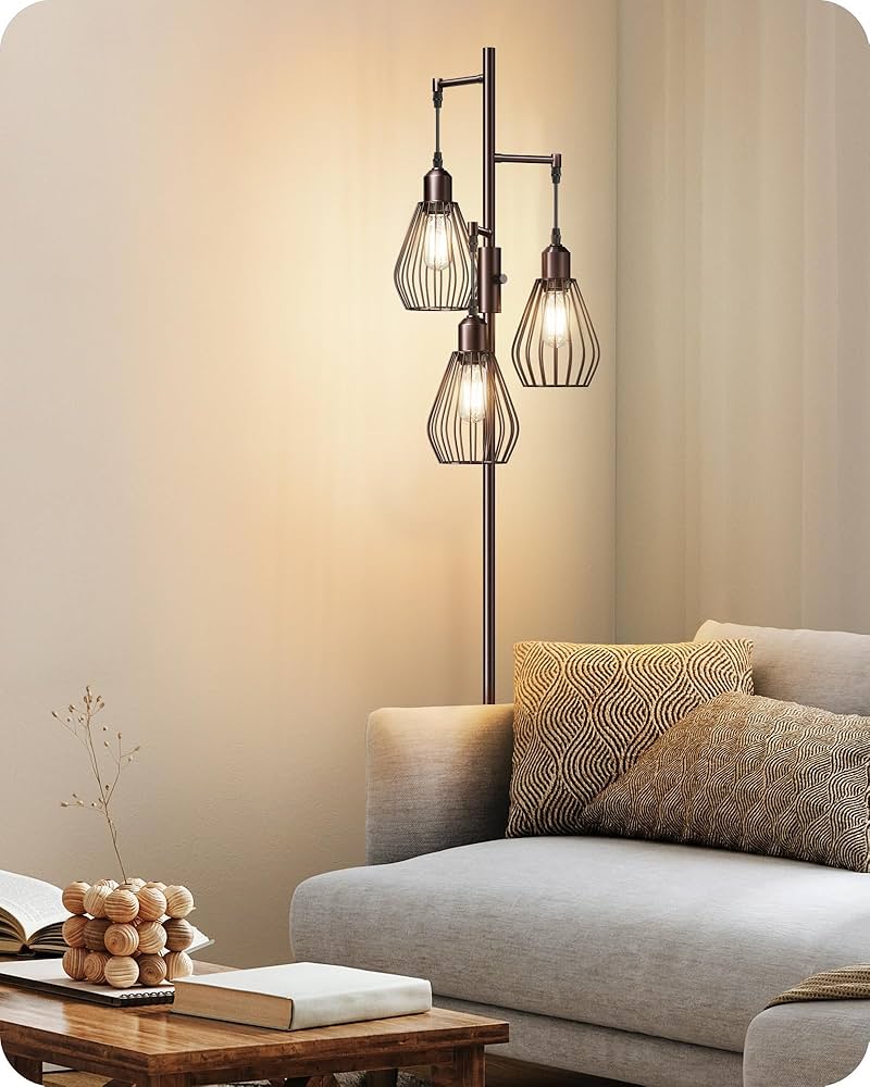 Industrial Tear Drop Cage Floor Lamp