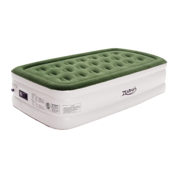 Zearna Single Air Bed, 190x100x40cm Single Air Mattress with Built-in Electric Pump, Inflatable Mattress 3 Mins Self Inflation Deflation, Blow Up Mattress, Spare Guest Bed for Overnight Home Camping