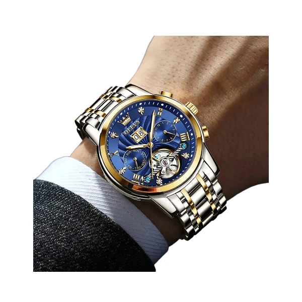 OLEVS Automatic Men's Watch Stainless Steel  Moon Phase