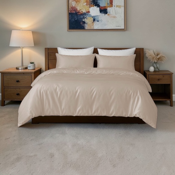 LINENWALAS 100% Organic Bamboo Core Bedding 4 Pcs Duvet Cover Set