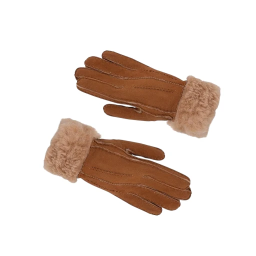 Nordvek Womens Sheepskin Gloves - Fold Back Cuff - Suede 