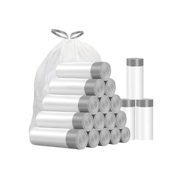 15L Bin Bags Small Drawstring Trash Bags with Tie Handle