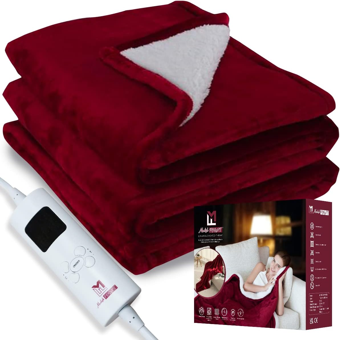 Modish Fount Electric Heated Throw Blanket
