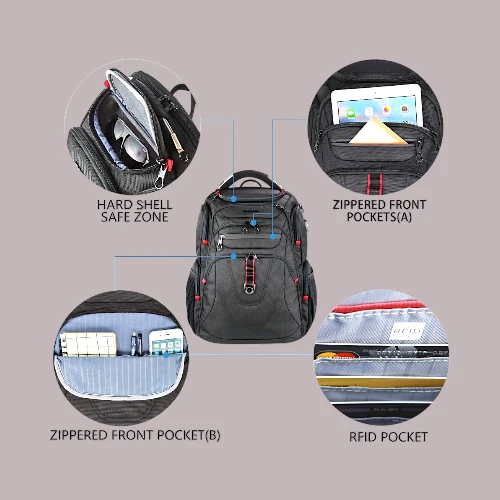 KROSER Travel Laptop Backpack 17.3 Inch 