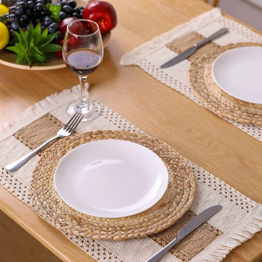 Zology Boho Table Mats Set of 6- Woven Placemats 
