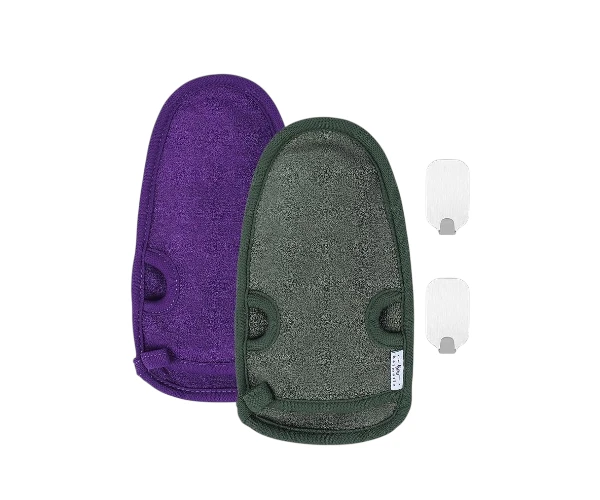 2x Natural Plant Fibre Exfoliating Mitt | Body Scrubber Glove