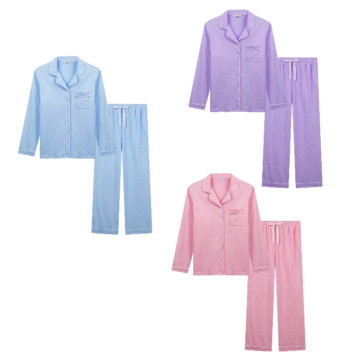 Amorbella Women's Button Down Polka Dots Pyjama Sets