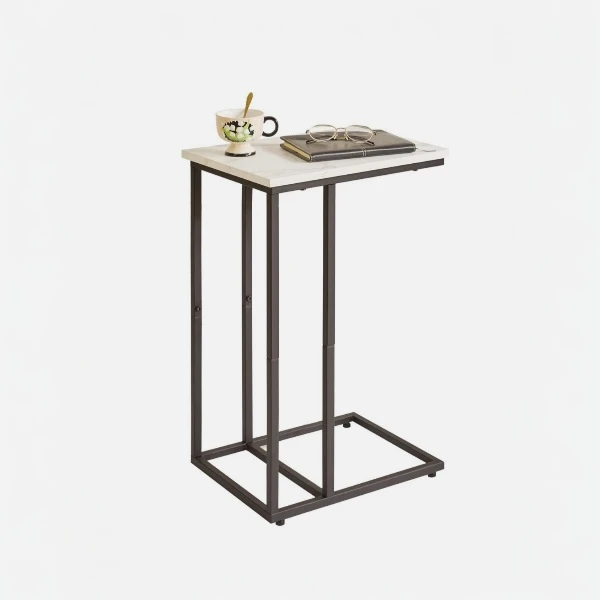 Aibiju C Shaped Coffee Side Table with Steel Frame
