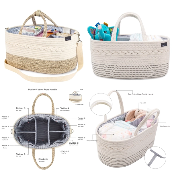 YeaYee Nappy Caddy - Baby Diaper Caddy Organizer