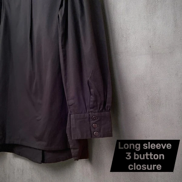 Black Maternity Long Sleeve Button Up Blouse