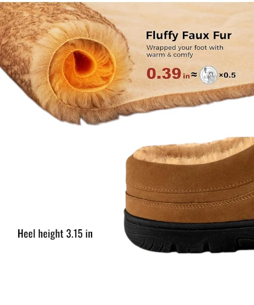Men's Moccasin Slippers Soft Warm Non-slip Memory Foam Indoor House Shoes 
