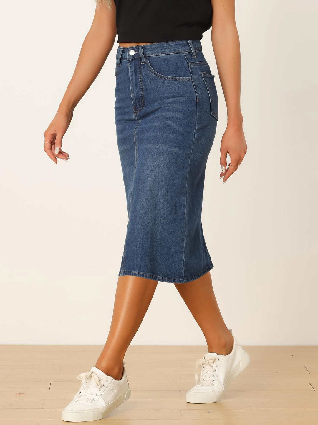 Allegra K Casual Denim Skirt 