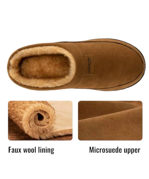 Men's Moccasin Slippers Soft Warm Non-slip Memory Foam Indoor House Shoes 