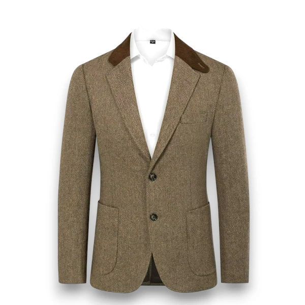 PJ PAUL JONES Men's Herringbone Blazer Tweed Sport Jacket