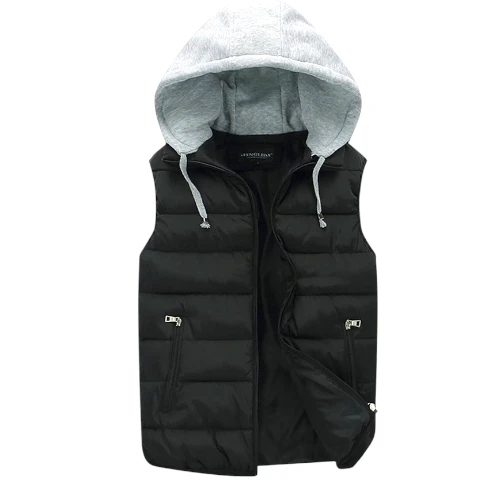 Ommda Men's Casual Hooded Vest Coat Body Warmer Gilets