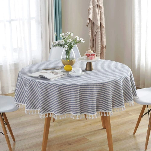 Plenmor Stripe Tassel Table Cloth 